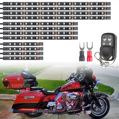 12PCS Motorcycle RGB Neon Underglow Strip Lights For Harley Road Street Glide • $39.99