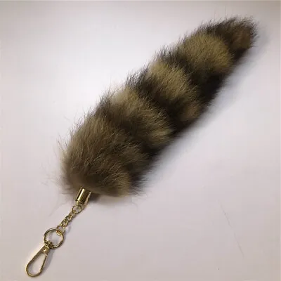 25cm Real Genuine Raccoon Fur Tail Car Phone Bag Accessories Cosplay Toy Tassels • $2.96