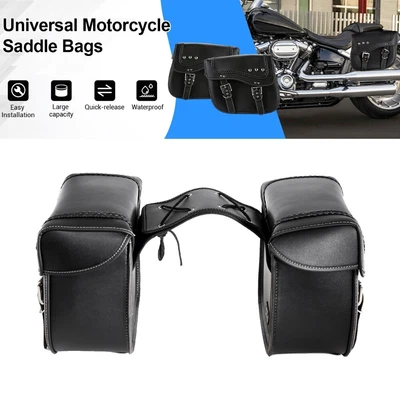 $124.99 • Buy Side Saddle Bags With Cup Holder For Yamaha V-Star XVS 650 1100 Custom Silverado