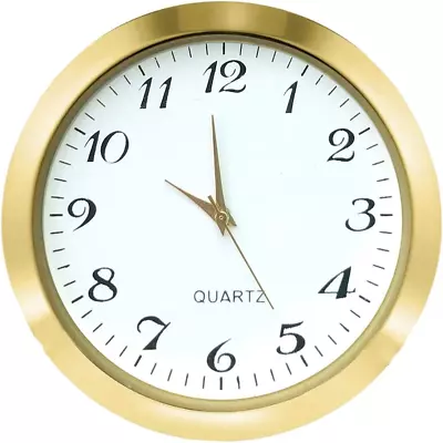 Mini Clock Insert 2-1/8 Inch (55 Mm) Round Quartz Movement Miniature Clock White • $14
