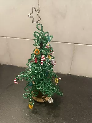 Mercury Glass Westrim Beaded Mini Christmas Tree Garland Fairy Dollhouse • $14.99