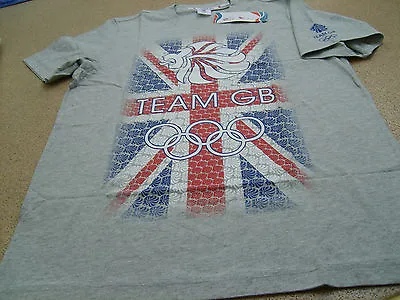 Official Olympics London 2012 Team GB Men's Grey Marl 100% Cotton T-Shirt (TR24) • £19.99