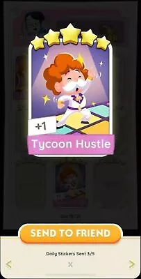 Monopoly Go 5 Star Card Sticker ⭐⭐⭐⭐⭐ Set 18 Tycoon Hustle • $4.86