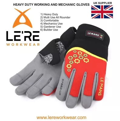 Safety Work Gloves Mechanic Gardening Builders Cut Heavy Duty Hand Protection • £8.80