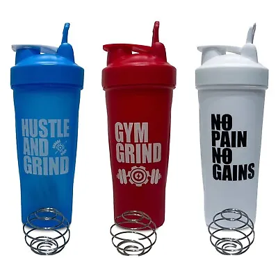 Shaker Bottle For Blending Protein Mix 24 Oz (3 Pack) Bpa Free Dishwasher Safe • $17.99