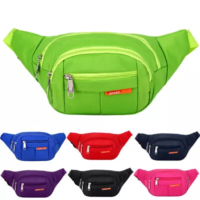 UK Waist Bum Bag Waterproof Women Men Fanny Pack Holiday Travel Money Belt Pouch • £11.09