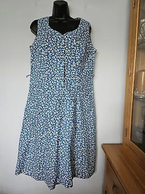 Eastex Vintage Women's Sleeveless Dress Size 16. Blue Mix. Used Great Condition • £10