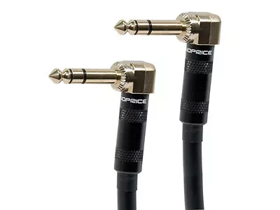 Monoprice 1/4 Inch (TRS) Male To Male Right Angle 16AWG Cable 1.5ft Gold Plated • $11.98