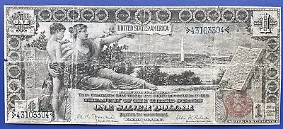 1896 One Dollar Silver Certificate $1 Bill Large Size Educational Note #73517 • $289.99