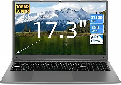 SGIN- 17.3  HD+ Laptop - Intel Celeron - 8GB Memory - 512GB SSD - Natural Silver • $269