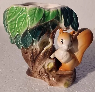 Withernsea Pottery - Eastgate Fauna Number 26 - Tree Trunk With Squirrel Vase • £4.99