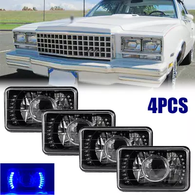 4x6  Blue LED Headlights For 1980-1988 Chevrolet Monte Carlo SS El Camino 4PCS • $49.99