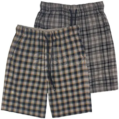 New Mens Pure Cotton Checked Loungewear Shorts Ex M S Comfort Pyjamas Nightwear • £13.99