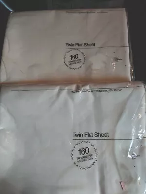 Vintage Twin Flat Sheets Of Two New 160 Threads Per Square Inch New • $11.99