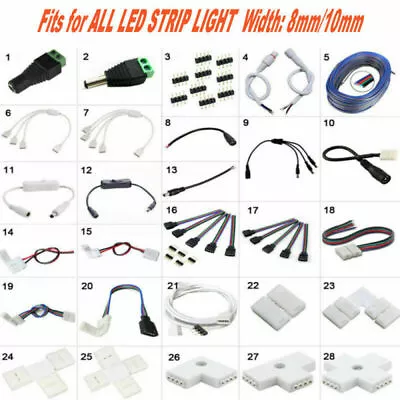 5050 5630 3528 LED Strip Lights Connector Solderless Clip Adapter Extension Wire • $8.16