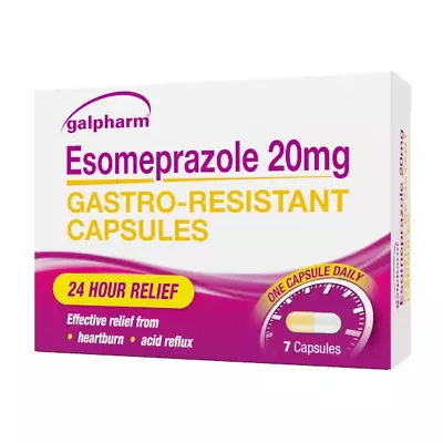 Esomeprazole Gastro-Resistant 20mg Capsules For Heartburn Acid Reflux (14 CAPS) • £10.99