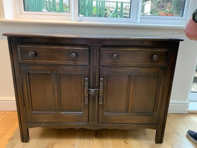£49 • Buy Vintage Ercol Dark Wooden Sideboard Cupboards & Drawers Kitchen Unit