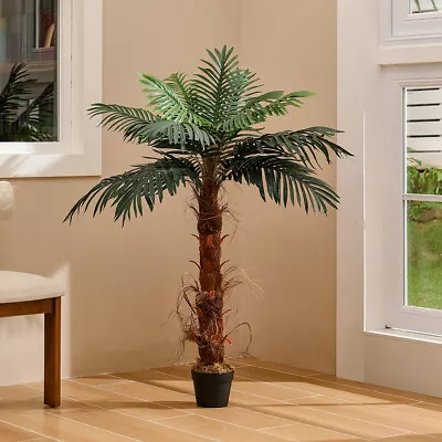 150CM Artificial Palm Tree In Pot Fake Plant Outdoor Garden Home GreenDecoration • £42.95