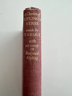 Vintage 1942 Poetry - A Choice Of Kipling’s Verse Made By T S Eliot HC 1st • $18