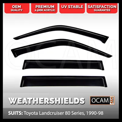 OCAM Weathershields For Toyota Landcruiser 80 Series 1990 - 1998 Window Visors • $89