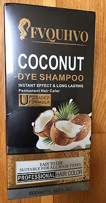 Black Hair Dye Shampoo Coconut~ Gray Hair 3 In 1 Nourishing Darkening NEW • $18.75