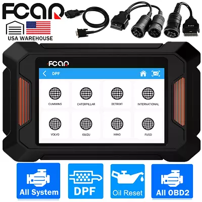 Fcar F802 Heavy Duty Truck Scanner OBD2 All System Scan DPF Regen Oil Reset Tool • $374.99