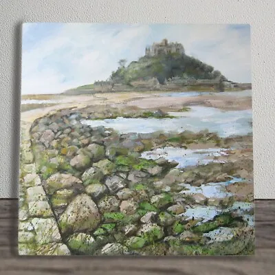 Ceramic Picture Tile  St Michaels Mount  By Judith Yates New & Boxed 20cm X 20cm • £25.95