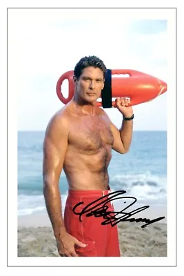 DAVID HASSELHOFF Signed Autograph PHOTO Fan Gift Signature Print BAYWATCH • £3.49