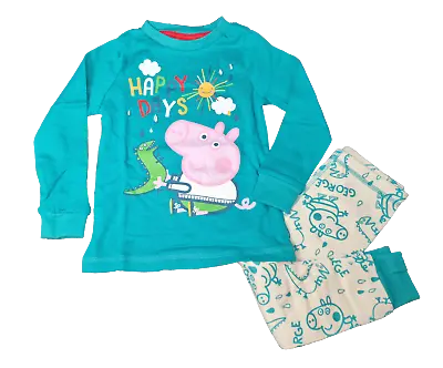 £9.99 • Buy George Pig PJs Pyjamas Dinosaur  Peppa Pig Unisex Cotton NEW 1-6 Years