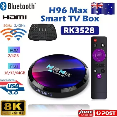 H96 Max RK3528 Android 13.0 Smart TV Box Quad Core 8K UHD 5G WiFi Media Player • $48.99