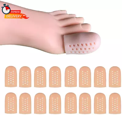 16 Pieces Gel Toe Caps For Big Toe Breathable Silicone Toe Protector Toe Cover • $13.32