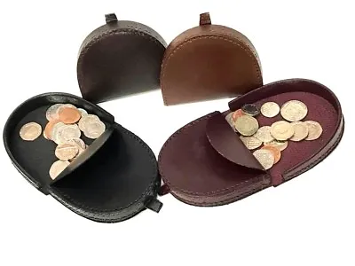 Leather Coin Tray Purse Wallet Men's Women Gents Small Change Small Pocket 100% • £7.07