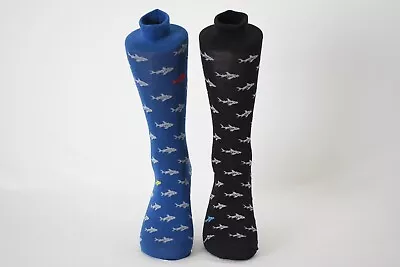 Men's Shark Marine Life Novelty Crew Socks Shoe Size 6-12.5 • $9.99