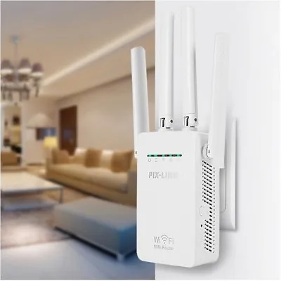 Wifi Repeater Wireless Router Range Extender Signal Booster With Antenna Sky Wps • £20