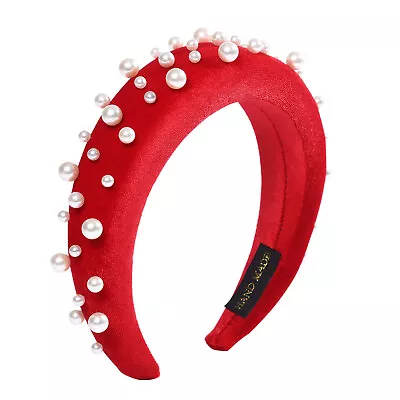 £5.15 • Buy Ladies Pearls Padded Hairband Headband Wide Alice Hair Band Accessories Prom