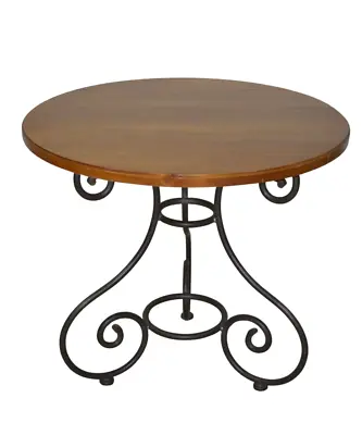 Ethan Allen Legacy Accent End Table Round Maple Iron Base #13-8313 #213 Russet • $395