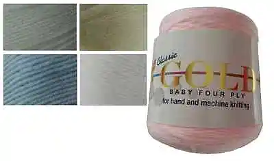£8.99 • Buy Baby Wool,  4 Ply Cone Hand Or Machine Knitting Yarn ,Woolcraft Gold 400g Cone