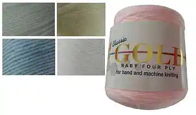 Baby Wool  4 Ply Cone Hand Or Machine Knitting Yarn Woolcraft Gold 400g Cone • £8.99