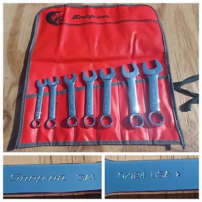 Snap-on Tools Combination OX Stubby SAE Wrench Set 7pc 3/8 - 3/4  USA W/Pouch • $224.99