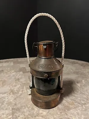 Vtg 9.5   Brass And Glass Masthead Mariners Hanging Oil Lamp Replica? - Preown • $13.67