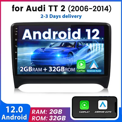 CarPlay Car Radio For Audi TT MK2 8J 2006-2014 Android12 GPS Sat Nav BT WIFI RDS • £139.99