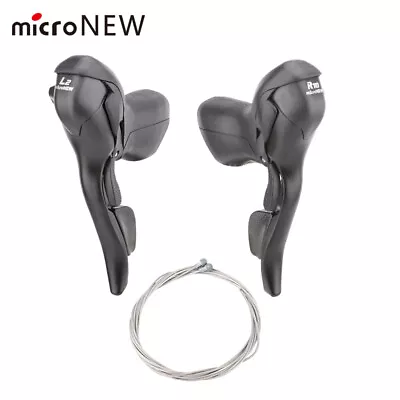 1Pair Microshift Micronew 2/3*7-10 Speed Road Bike Shifter Brake Levers Set • $63.64