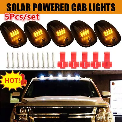 5pcs Solared Cab Roof Marker Lights Yellow/White LED Assemblies For Trucks SUV • $23.97