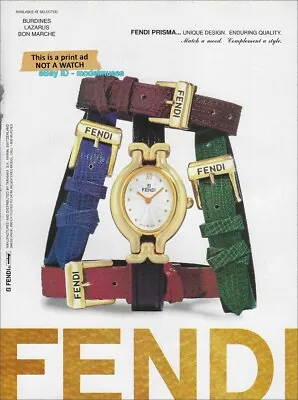 Vintage FENDI Watches 1-Page Magazine PRINT AD 1994 Fendi Prisma • $7