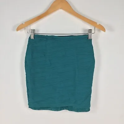 $19.95 • Buy Pull And  Bear Womens Skirt Size S Teal Green Mini Stretch Solid 026988