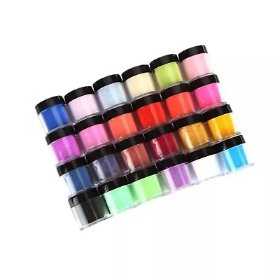 24 Color Acrylic Nail Art Tips UV Gel Powder Dust Design Decoration 3D Manicure • $12.79