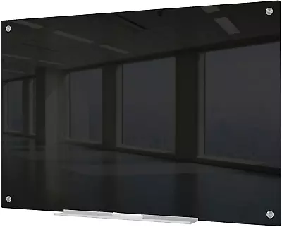 Magnetic Glass Whiteboard Black Glass Dry Erase Board 4' X 3' Tempered Glass W • $195.82