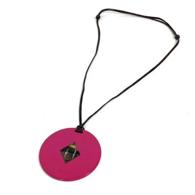 $248 • Buy HERMES H Logo Accessories Necklace Buffalo Horn Purple Based