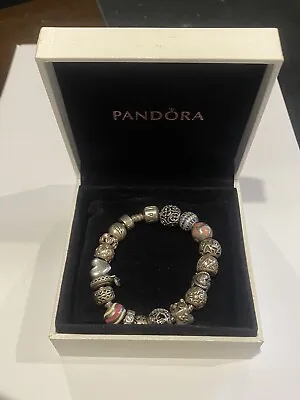$185 • Buy Pandora Bracelet With 18 Charms 