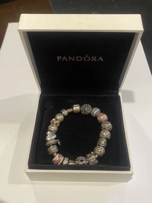 $185 • Buy Pandora Bracelet With 18 Charms 